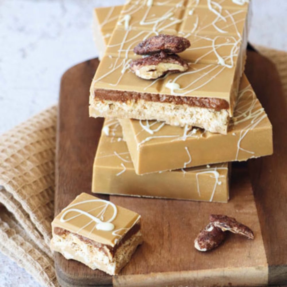 Tablette chocolat blond et noix de pécan